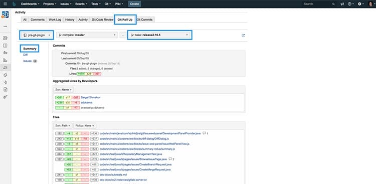git jira integration compare two branches